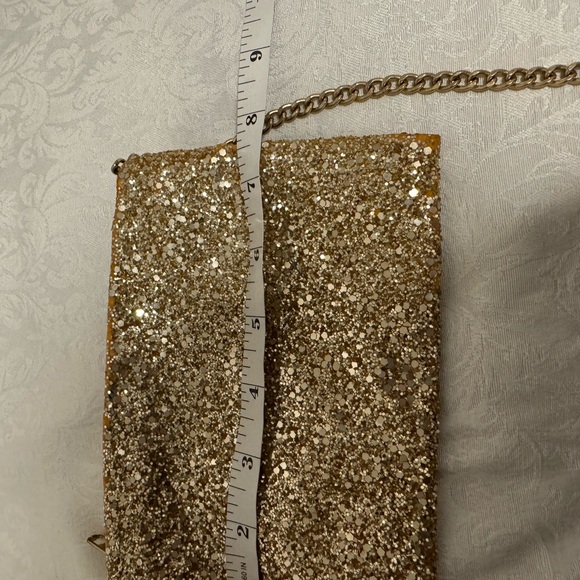 J. Crew Gold Small Full Sequin Crossbody Purse Wedding NYE Sparkly Glitter - Picture 6 of 7